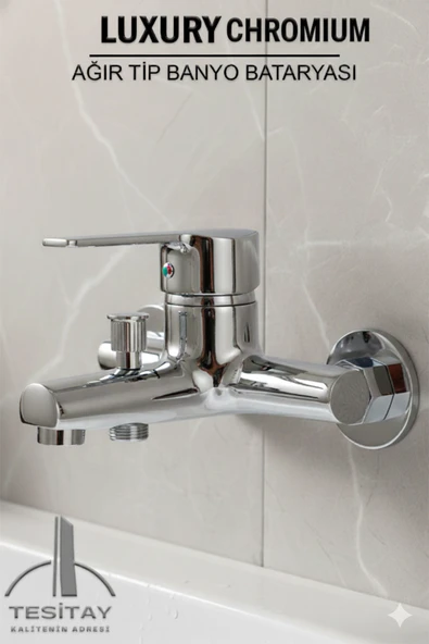 Banyo Bataryası Ağır Tip Delta Model Krom Renk Duş Musluğu Musluk Armatür ürün görseli 1