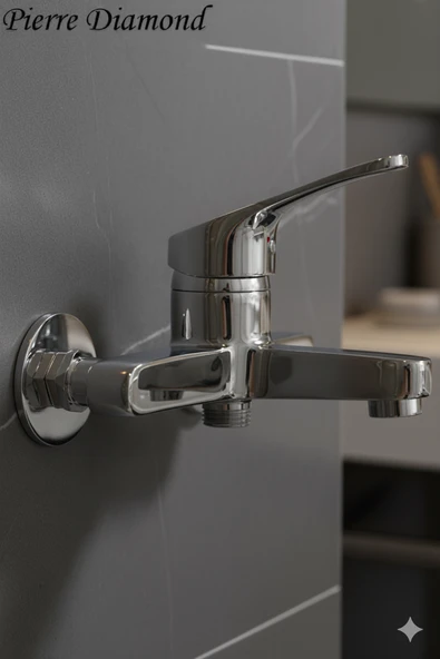 Banyo Bataryası Krom Renk Duş Musluğu Musluk Armatür ürün görseli 1