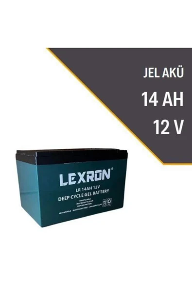 Lexron 12 Volt 14ah Amper Solar Sistem Ve Elektrikli Araç Jel Akü ürün görseli 1