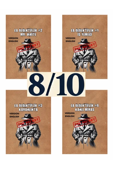 4lü Paket İngilizce Versiyon Dedektif Oyunu Seri Katil Davası, Suçluyu Bulma, Çözülemeyen Davalar ürün görseli 1