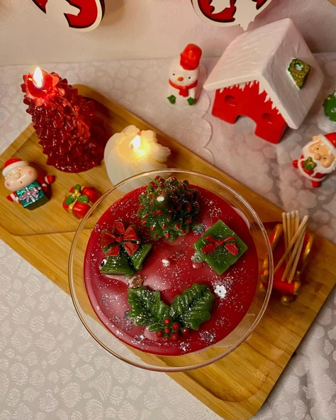 Noel Annenin Favori Kokteyli / Yılbaşı Temalı Kokulu Mum - Resim 2