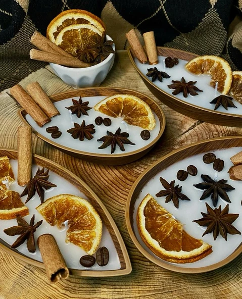 Sonbahar Masalı / Sonbahar Temalı Kokulu Mum / Tarçın ve Portakallı Mum ürün görseli 1