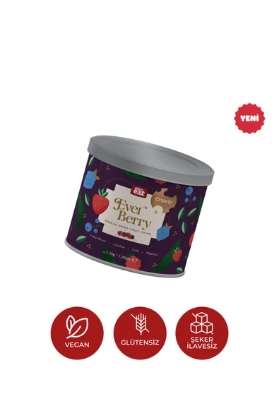 Everberry Dondurularak Kurutulmuş Yaban Mersini, Çilek, Ahududu, Böğürtlen Karışımı ürün görseli 1