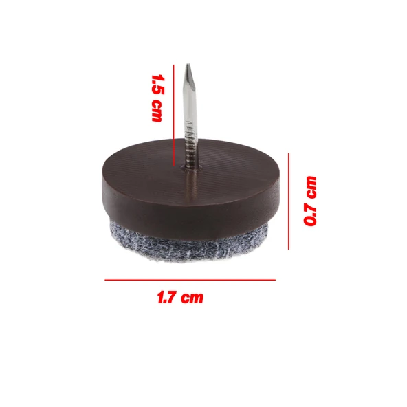 Çivili Keçeli Plastik Poligrit (10 Adet) Mobilya Masa Sandalye Parke Laminat Zemin Koruyucu Pabuç - Resim 4