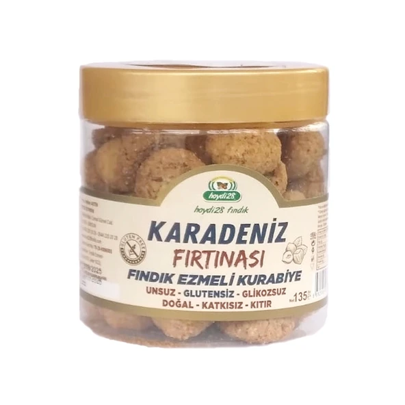 Karadeniz Fırtınası Glütensiz Fındık Ezmesi Kurabiyesi 135 Gr - Plastik Kavanoz ürün görseli 1