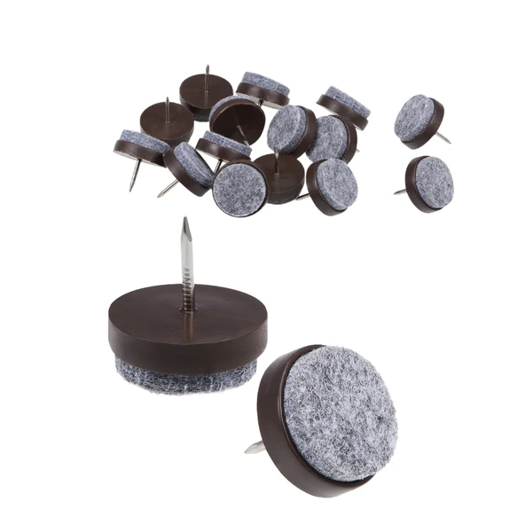 Çivili Keçeli Plastik Poligrit (10 Adet) Mobilya Masa Sandalye Parke Laminat Zemin Koruyucu Pabuç ürün görseli 1