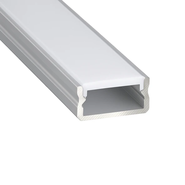LED Kanal Profil Alüminyum sıva üstü İnce Kasa 13x6mm 1 Metre Üst Opak Pleksi 2128 Yan Kapak Dahil ürün görseli 1