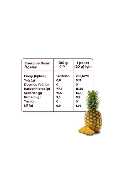 Ananas Kuru Meyve Cipsi - Dondurularak Kurutulmuş Freeze Dried Çıtır Ananas - Resim 2