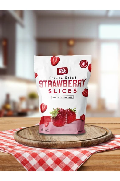 Çilek Kuru Meyve Cipsi 15 G X 2 Adet Dondurularak Kurutulmuş Meyve - Resim 2