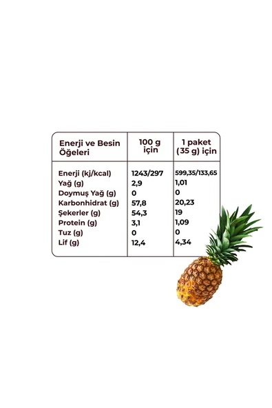 Dondurularak Kurutulmuş Freeze Dried Teneke Kutu Çıtır Ananas - Resim 3