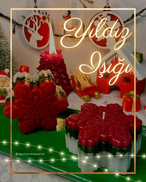 Kar Tanesi Mum / Yılbaşı Temalı Kokulu Mum ürün görseli 1