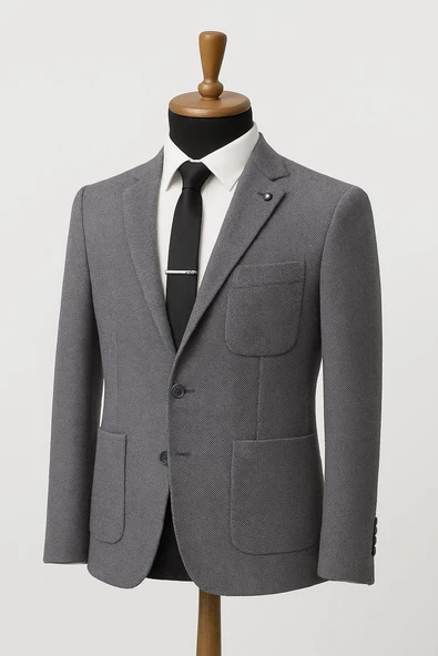 Erkek İtalyan Kesim Astarsz Blazer Ceket Klasik ve Modern Şıklık - 7472 - Resim 4