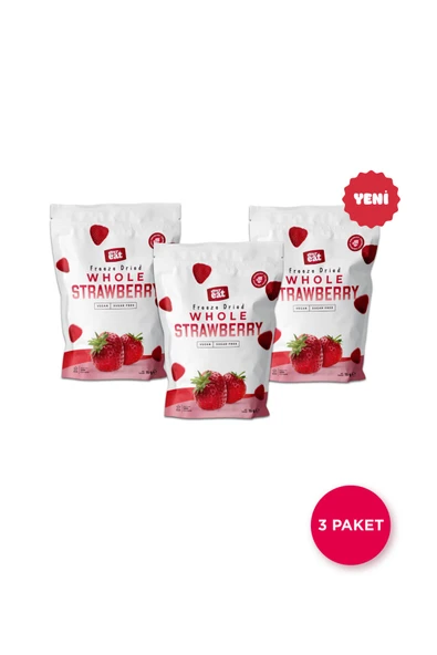 Çilek Kuru Meyve Cipsi 15 G X 3 Adet Dondurularak Kurutulmuş Meyve ürün görseli 1