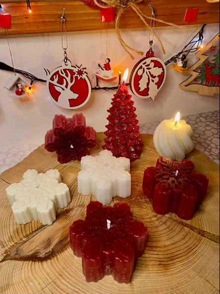 Kar Tanesi Mum / Yılbaşı Temalı Kokulu Mum - Resim 2