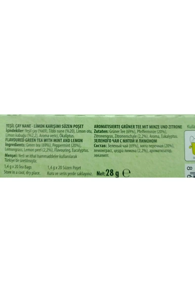 Doğadan Yeşil Çay Nane Limon Karışımı 4 Kutu - Resim 3