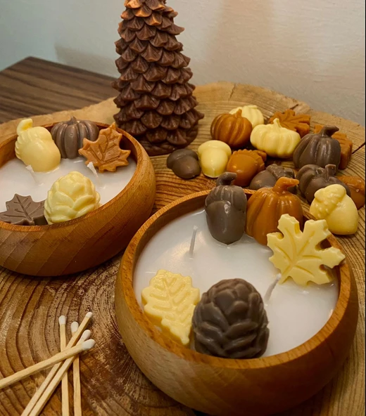 Sonbahar Bahçesi Mum / Sonbahar Temalı Kokulu Mum ürün görseli 1