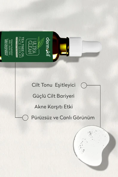 DERMOKİL DERMOKİL Çay Ağacı Yağı Yüz Serumu (Arındırıcı ve Akne Karşıtı) 30 ml - Resim 3
