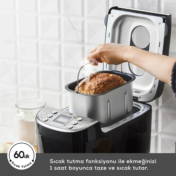 Karaca BakeXL Ekmek ve Yoğurt Yapma Makinesi - Siyah - Resim 6