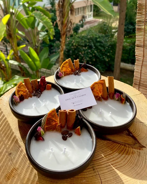 Sonbahar Masalı / Sonbahar Temalı Kokulu Mum / Tarçın ve Portakallı Mum ürün görseli 1