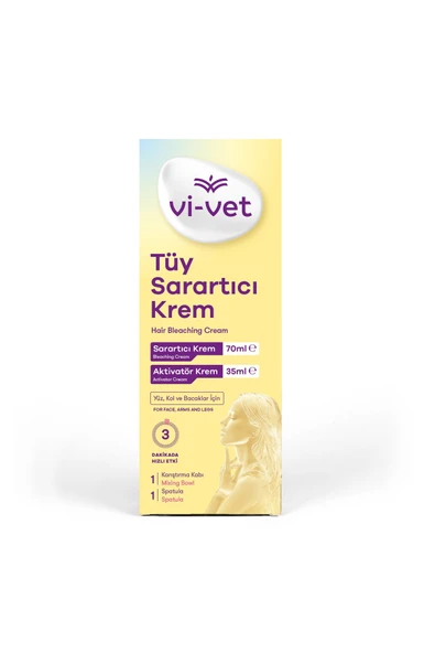 Vİ-VET Vİ-VET Tüy Sarartıcı Krem Yüz, Kol Bacaklar Için 70 ml Sarartıcı 35 ml Aktivatör ürün görseli 1