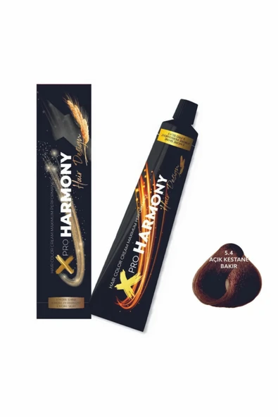 X PRO HARMONY X PRO HARMONY Profesyonel Saç Boyası No :5,4 Açık Kestane Bakır ürün görseli 1