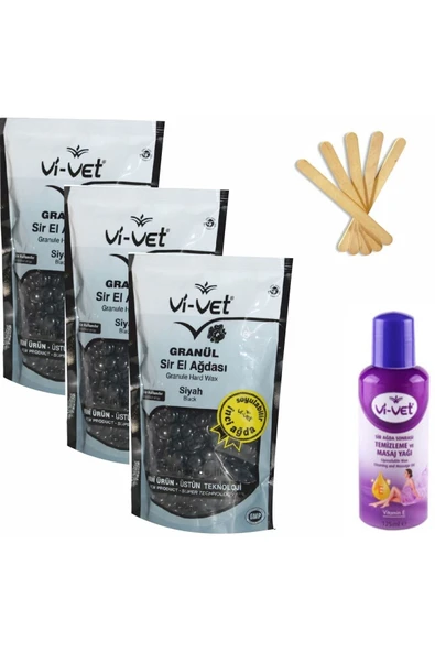 Vİ-VET Vİ-VET Boncuk Ağda Siyah 3x250ml Set ürün görseli 1