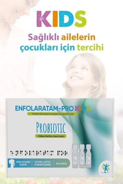 ENFOLARATAM PRO Probiotic Probiyotik Kıds 2 Milyar Bacillus Clausii 10 Flakon - Resim 2