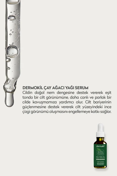 DERMOKİL DERMOKİL Çay Ağacı Yağı Yüz Serumu (Arındırıcı ve Akne Karşıtı) 30 ml - Resim 4