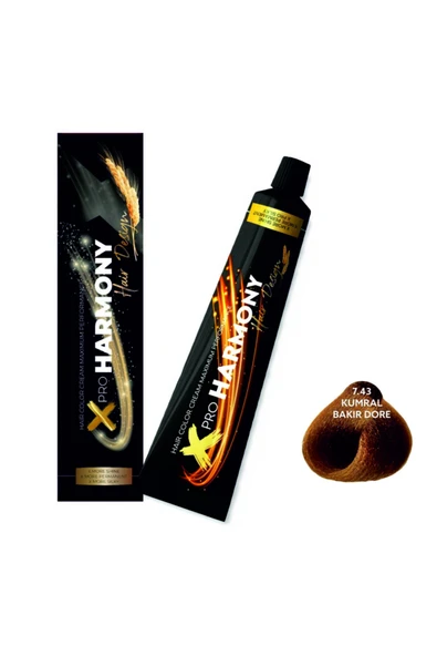 X PRO HARMONY X PRO HARMONY Xpro Harmony Profesyonel Saç Boyası Kumral Bakır Dore 7.43 ürün görseli 1
