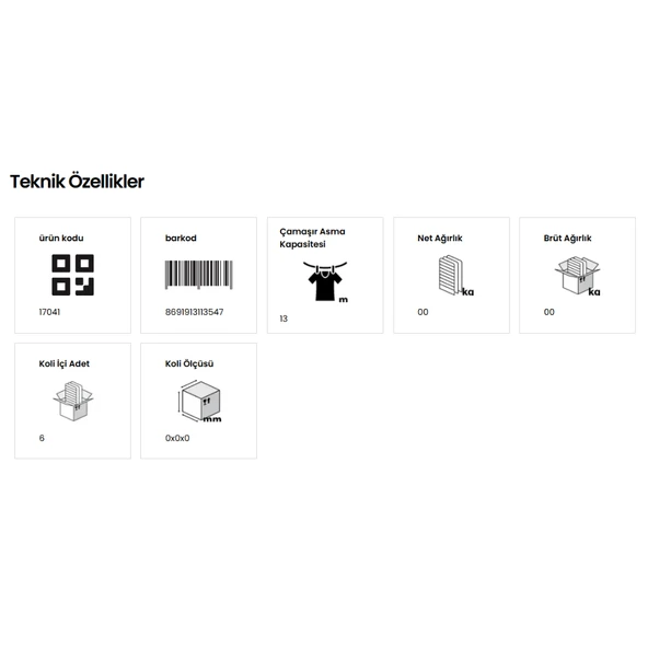 LOOMA ÇAMAŞIR ASKISI KURUTMALIK - Resim 3
