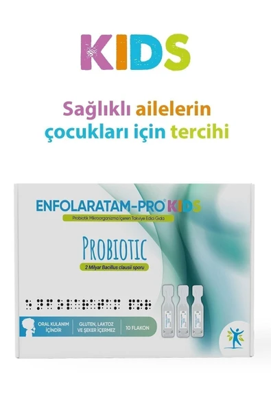 ENFOLARATAM PRO Probiotic Probiyotik Kıds 2 Milyar Bacillus Clausii 10 Flakon - Resim 4