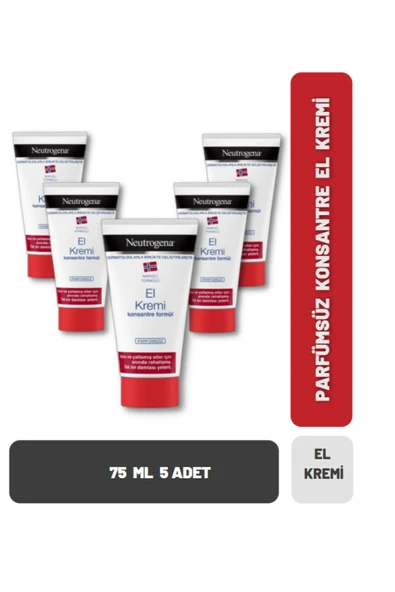 NEUTROGENA NEUTROGENA Konsantre Parfümsüz El Kremi 75 Ml 5 Adet ürün görseli 1