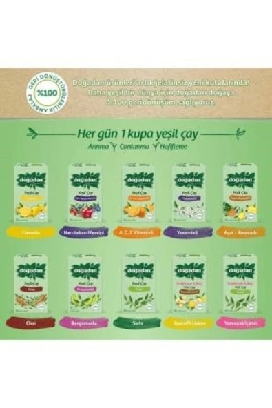 Doğadan Yeşil Çay Yumuşak İçimli 20 Adet - Resim 6