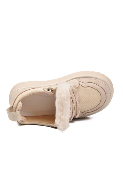 Aspor Bej Süet Bağcıklı Unisex Çocuk Spor Ayakkabı - Resim 4