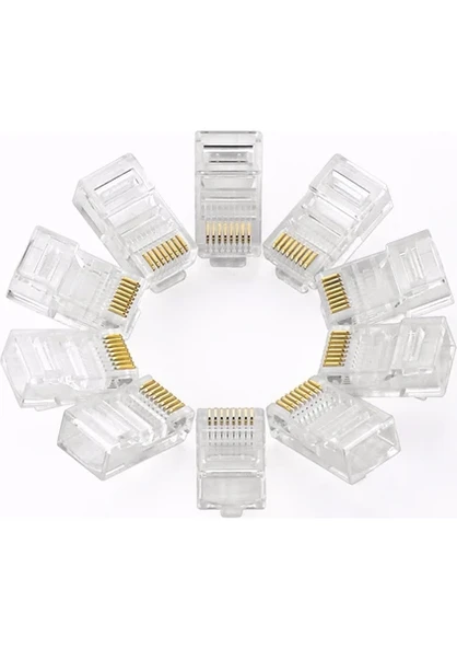 100 Adet - RJ45 Konnektör Network Cat5 Cat6 Jak Jack Ethernet Uç ürün görseli 1