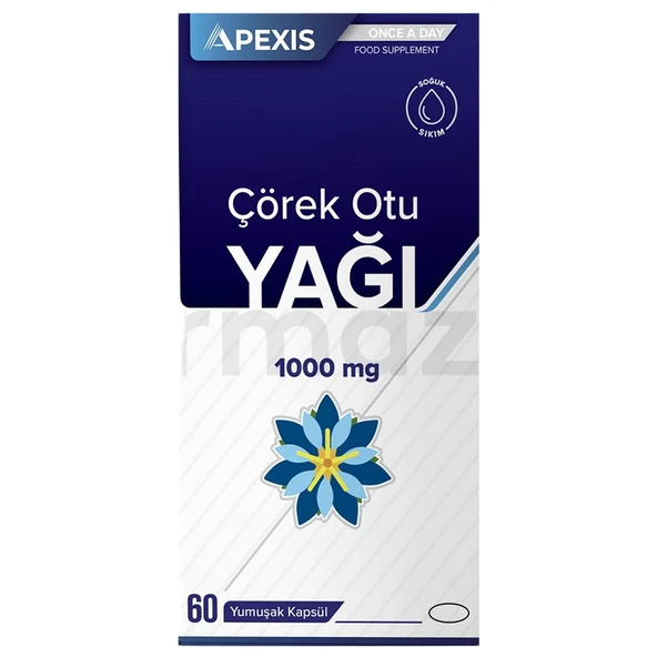 APEXİS ÇÖREK OTU YAĞI 1000 MG 60 YUMUŞAK KAPSÜL ürün görseli 1