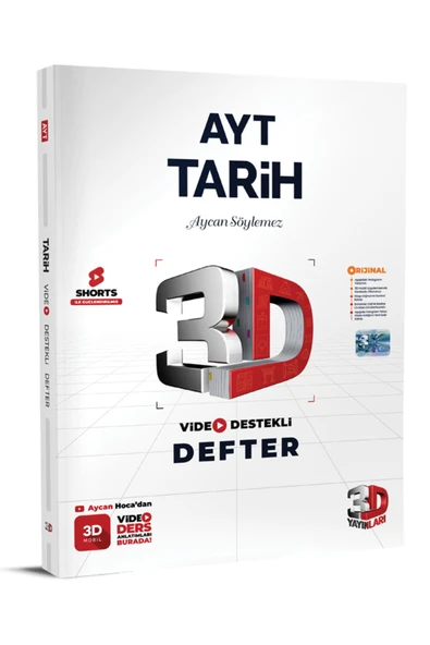 3D AYT Tarih Video Destekli Defter ürün görseli 1