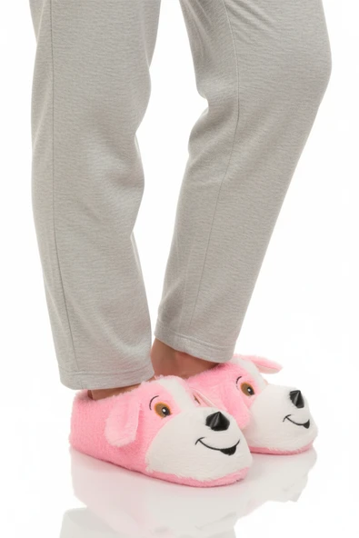 Aspor Pembe Köpek Desenli Kadın Panduf ürün görseli 1