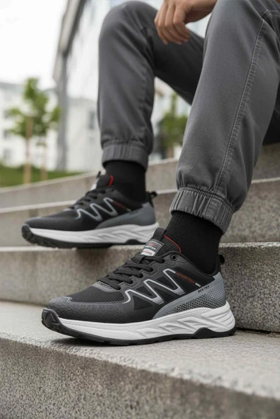 Walkway Siyah Buz Bağcıklı Erkek Spor Ayakkabı - Resim 3