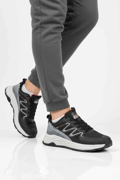 Walkway Siyah Buz Bağcıklı Erkek Spor Ayakkabı ürün görseli 1