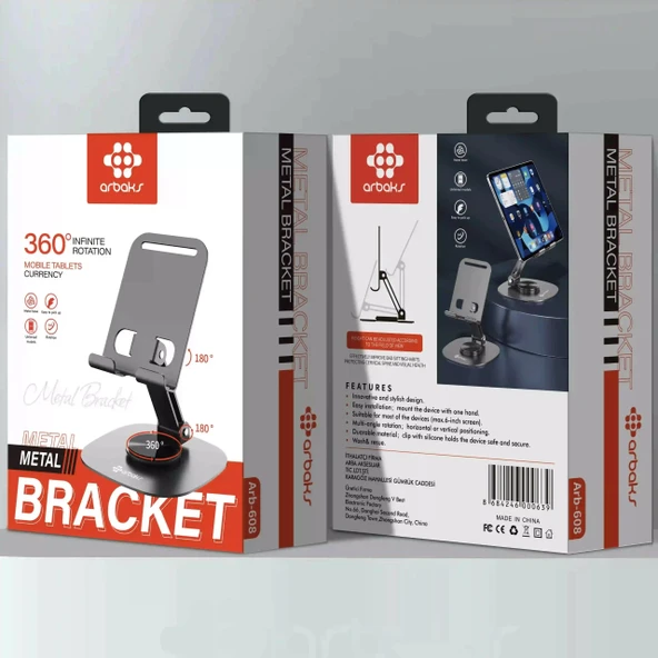 ARBAX ARB-608 MASA ÜSTÜ METAL TELEFON TUTUCU ürün görseli 1