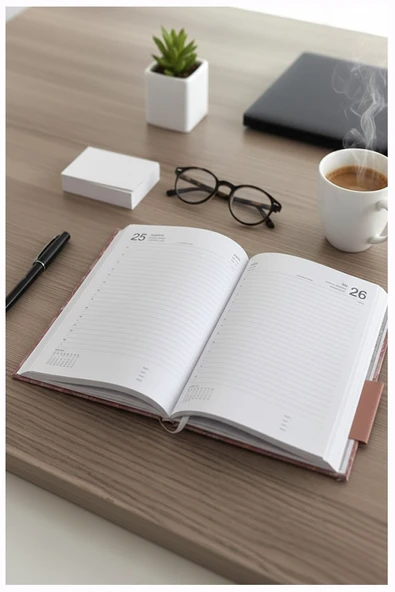 A5 2026 Kilitli Ajanda 168 Yaprak Suni Deri Kapaklı Günlük Ajanda Ayraçlı Planlayıcı Ajanda 15x21cm Kahverengi - Resim 3