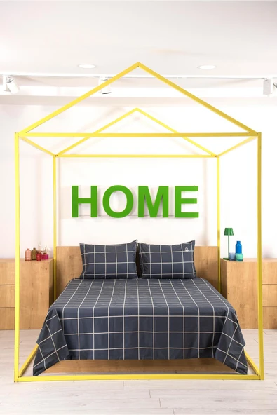 Benetton Gri Çizgili Tek Kişilik Nevresim Takımı ürün görseli 1