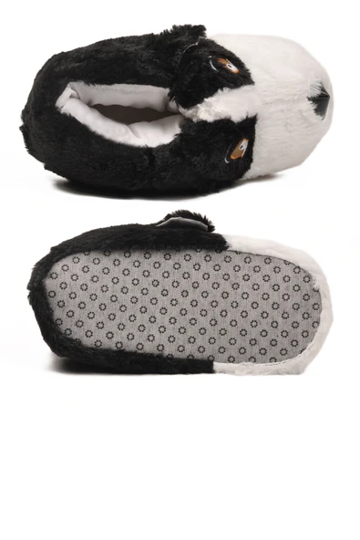 Aspor Siyah Köpek Desenli Unisex Panduf - Resim 5