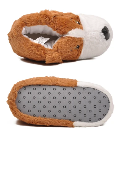 Aspor Açık Kahve Köpek Desenli Unisex Panduf - Resim 5