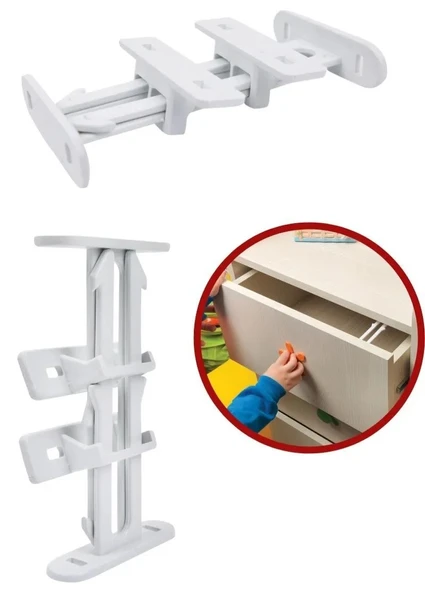 Bebek Çocuk Koruma Kilidi - Dolap Çekmece Kilidi Sürgülü Kilit ürün görseli 1