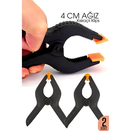 Kıskaç Klips Yaylı Işken ce Plastik Kelepçe Güçlü Mafsallı Çene 4 inç 4 cm ağız ürün görseli 1