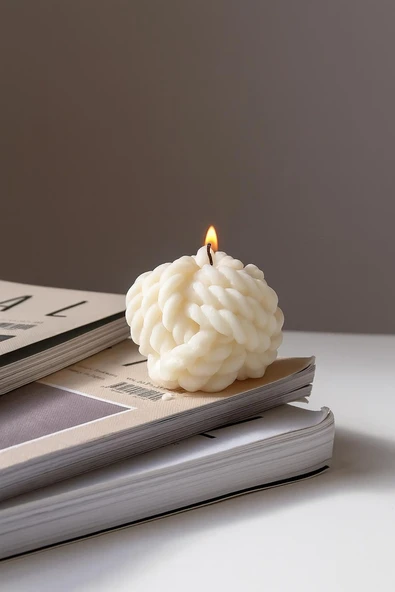 Örgü Mum / Yumak Mum / Kokulu Mum ürün görseli 1