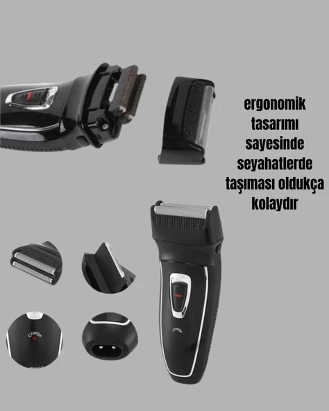 Kablosuz Kuru Tıraş Makinesi Folyo Başlıklı - Resim 3