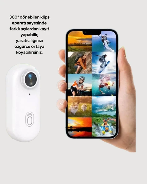 Suya ve Darbeye Dayanıklı Kompakt Spor Kamera 1080P - Resim 3